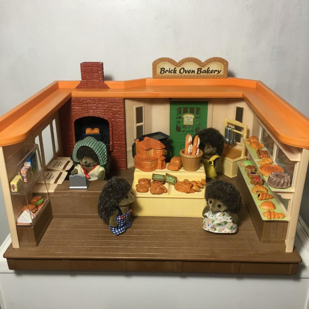 Sylvanian Families Brick Oven Bakery set + 3 extra hedgehog figures miniature toys (Category: Kids Toys) located in Las Pinas. Submitted by makamart (Listing ID 1163073910, Image 1). Description: - barely used - price is fixed - please make sure to view all photos before proceeding - for payment and shipping details, visit my profile and go to the "about" section🙂.