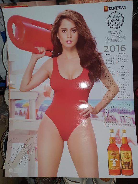 Tanduay 2016 Wall Calendar - Jessy Mendiola (Life Guard Red Swimsuit),  Hobbies & Toys, Stationary & Craft, Art & Prints on Carousell