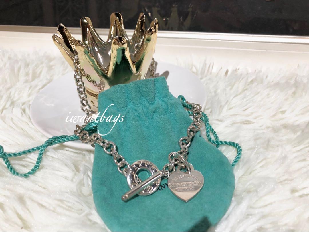 Tiffany Co Heart Tag Toggle Necklace Luxury Accessories on