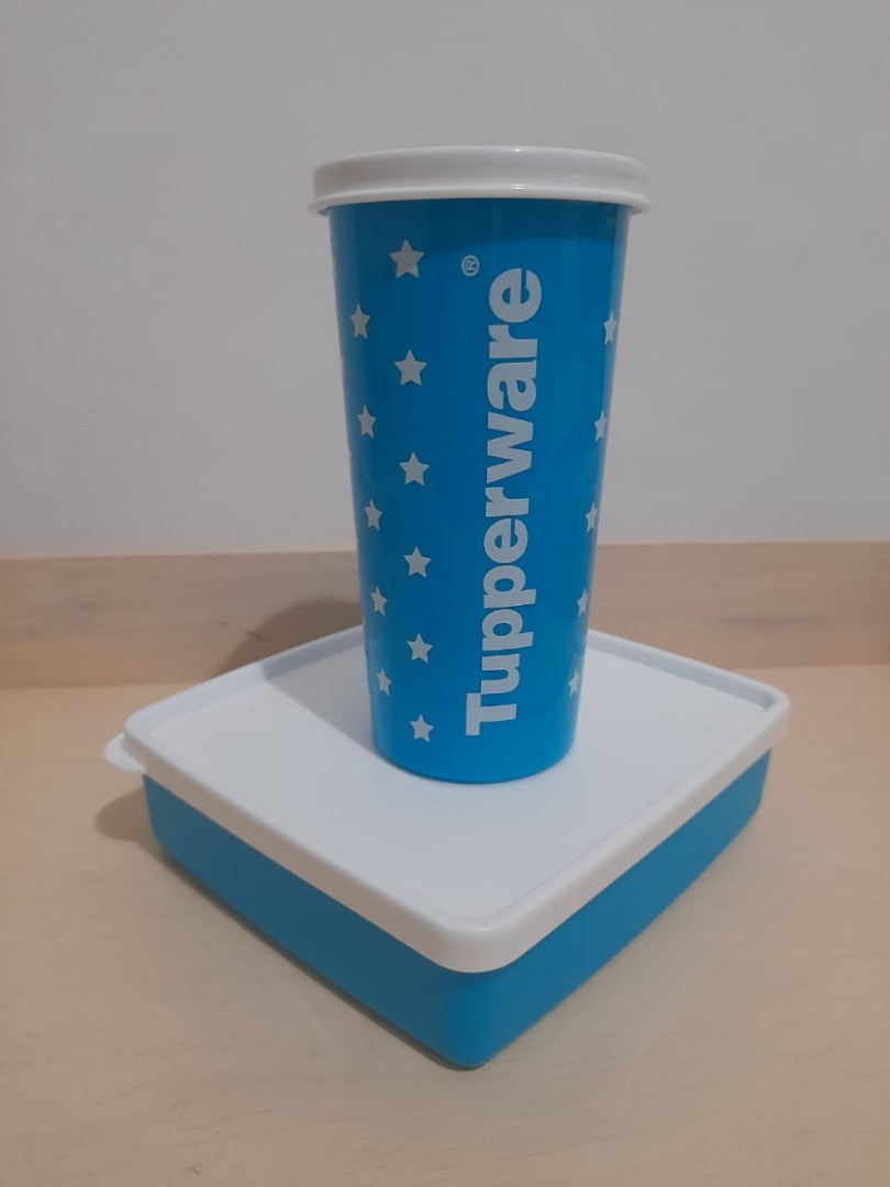 Tupperware set biru cantik tupperware, Kitchen & Appliances di Carousell