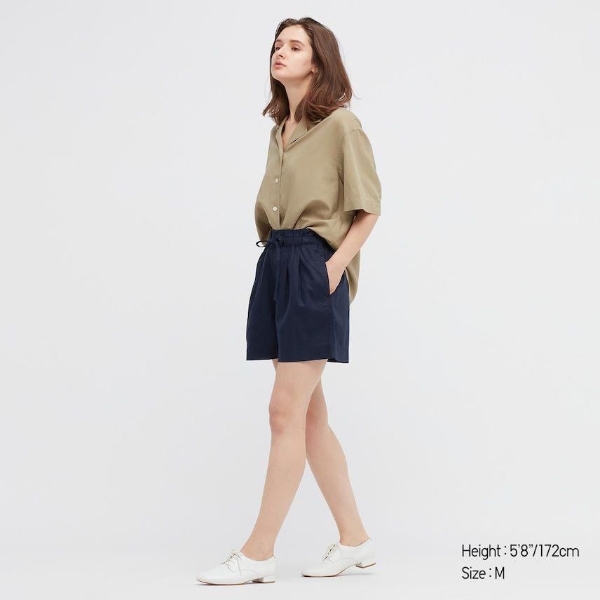 Uniqlo cotton linen relaxed shorts discount