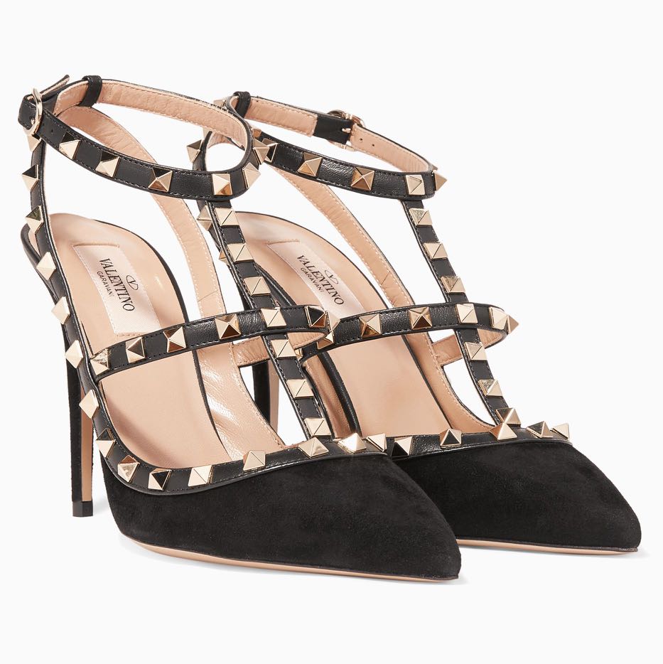 Valentino garavani rockstud suede pumps best sale