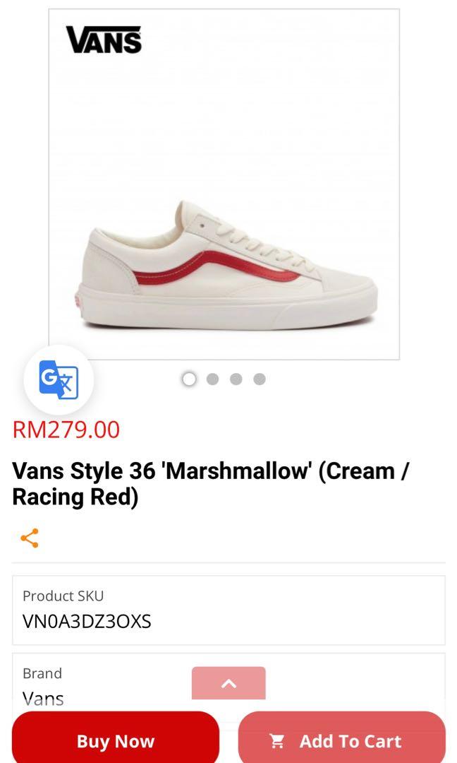 Vans marshmallow red price on sale