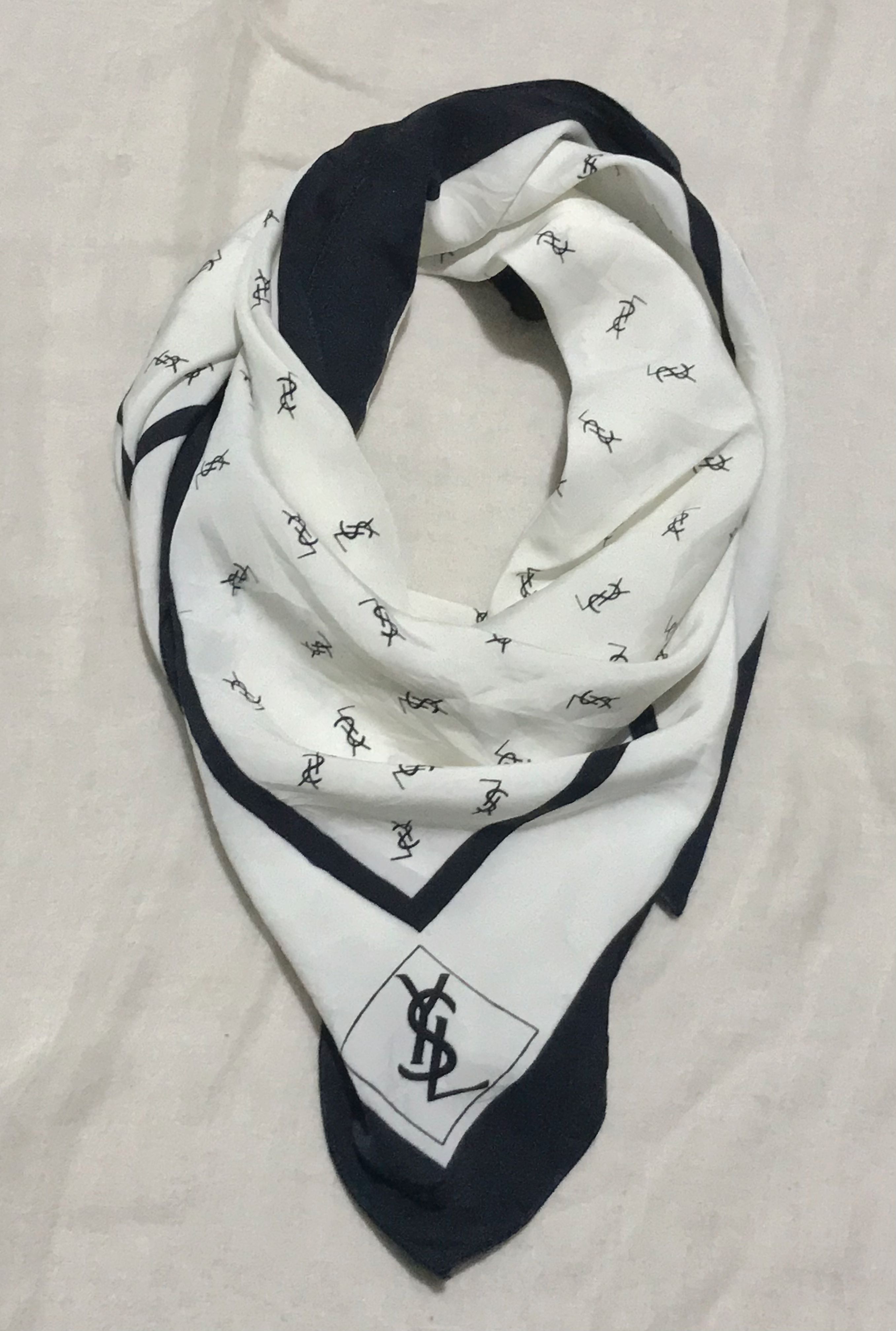 Vintage Rare Yves Saint laurent Silk Scarf Women s Fashion