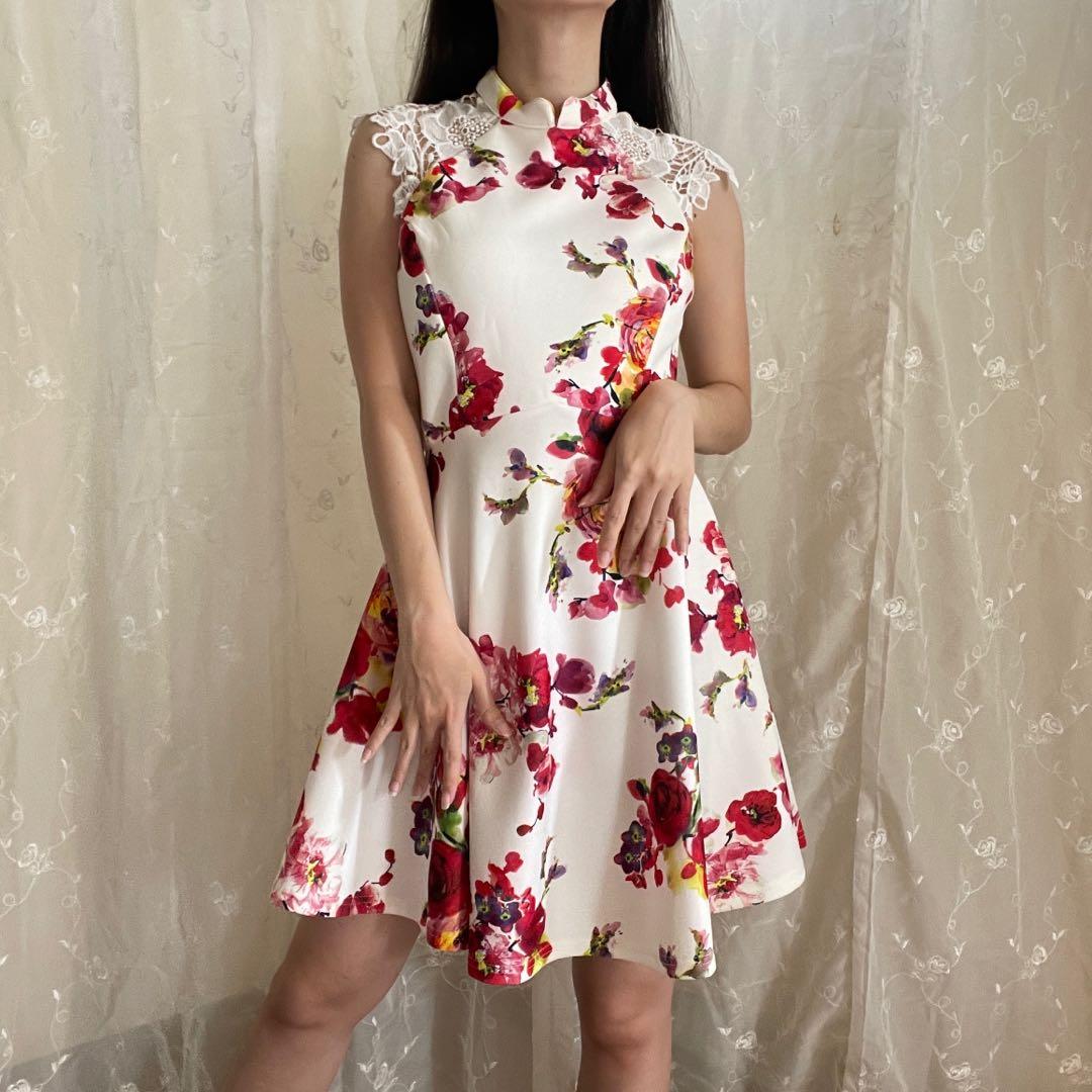 ZALORA Festive Red White Floral 