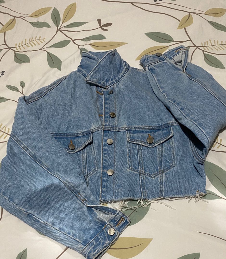 Zara Cropped Denim Jacket, Women's Fashion, Coats, Jackets and