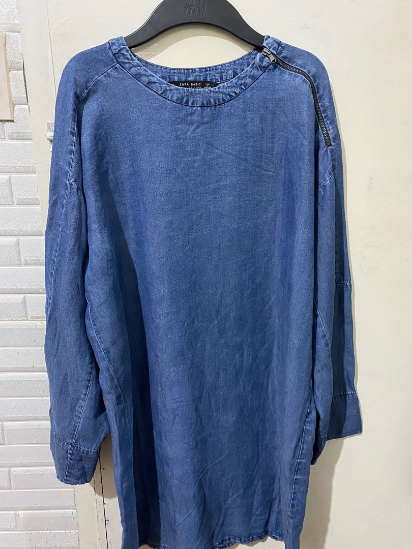 Zara Lyocell Soft Denim Dress, Women's Fashion, Dresses & Sets, Dresses