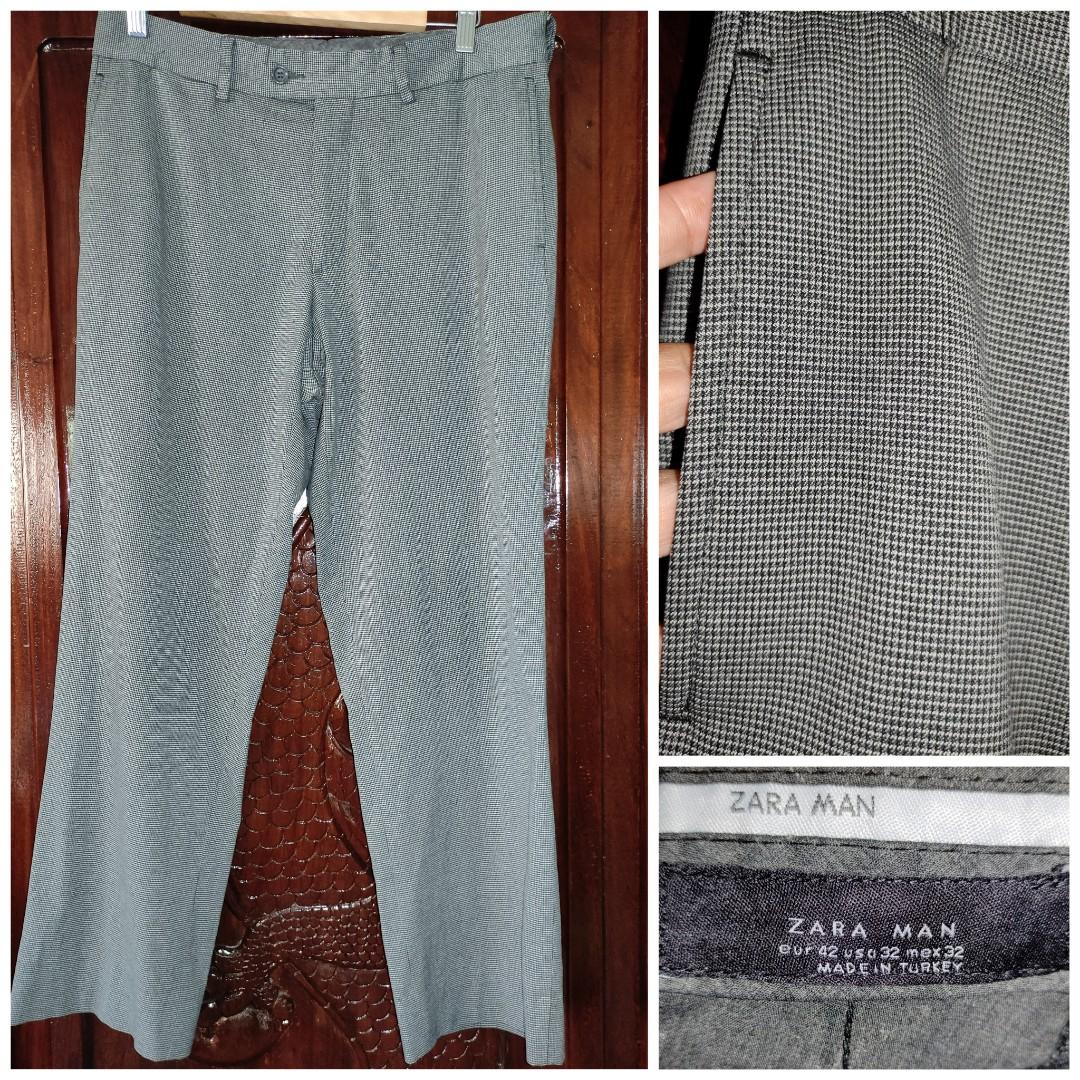 S A L E !!! Zara Man Houndstooth Trousers, Men's Fashion, Bottoms, Trousers  on Carousell