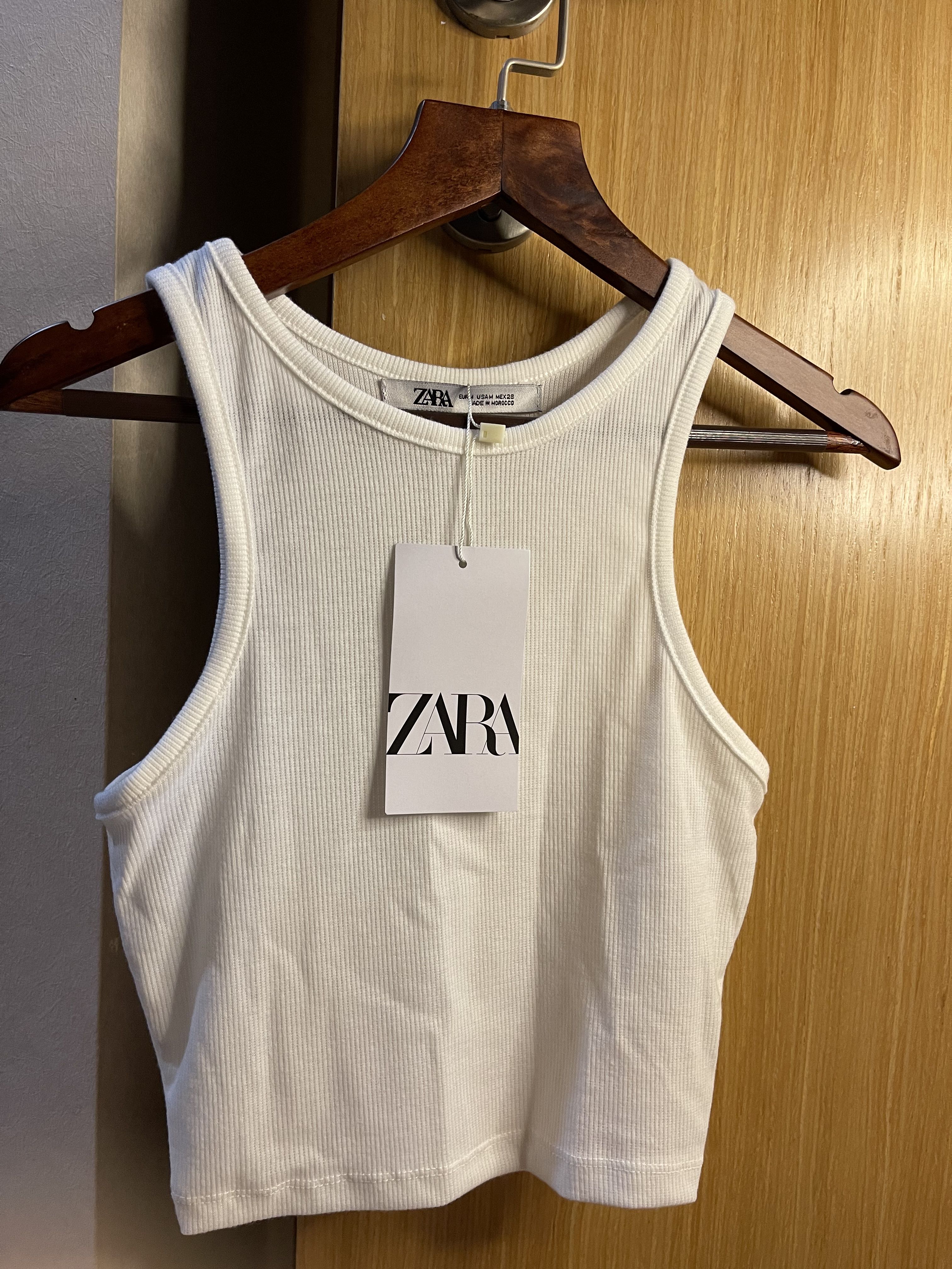 Zara racer back white top, Women's Fashion, Tops, Other Tops on Carousell