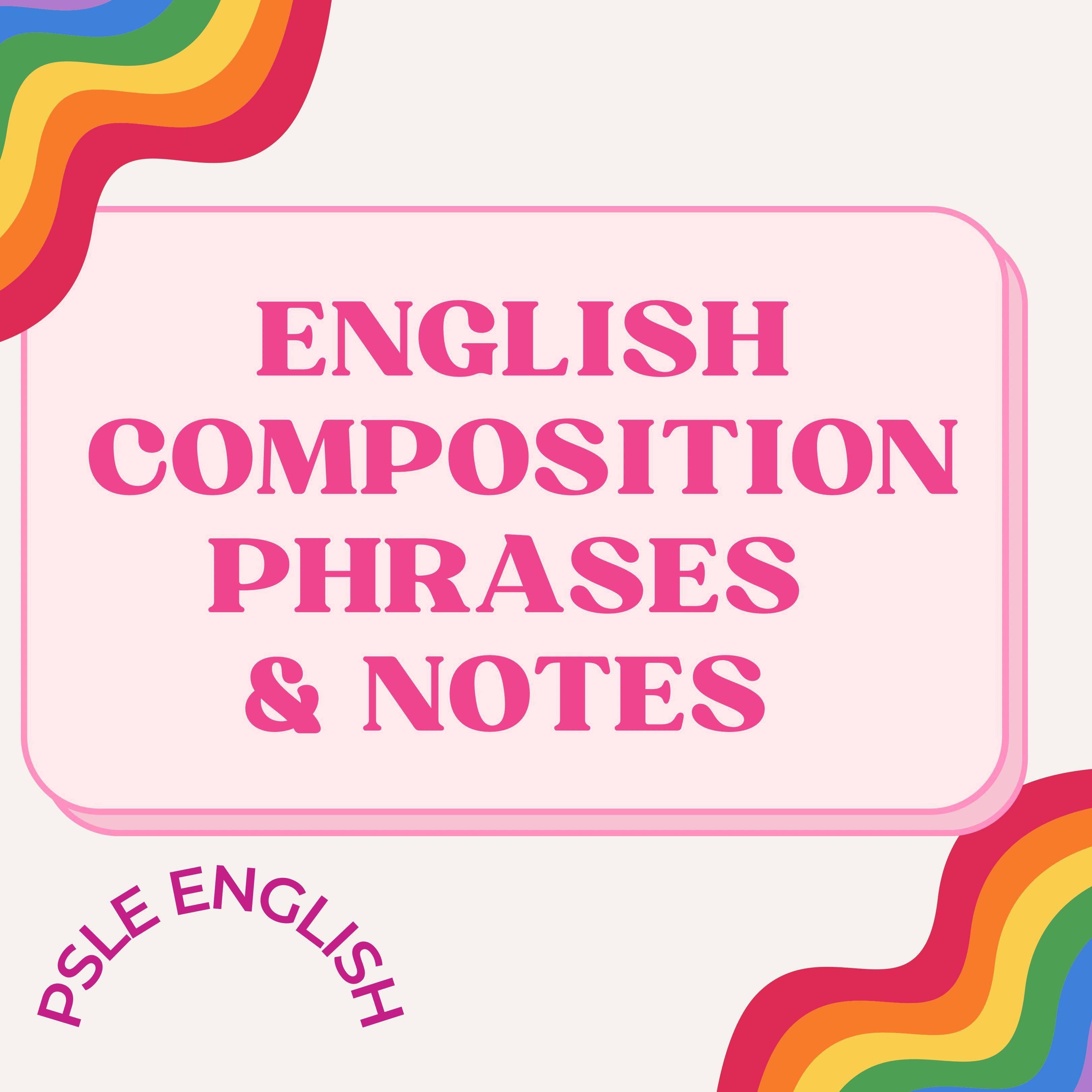 2023/2022 PSLE ENGLISH Composition Phrases And Notes, Hobbies & Toys