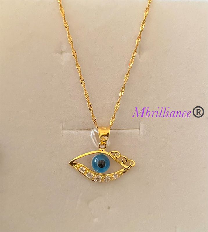 Real gold clearance evil eye necklace