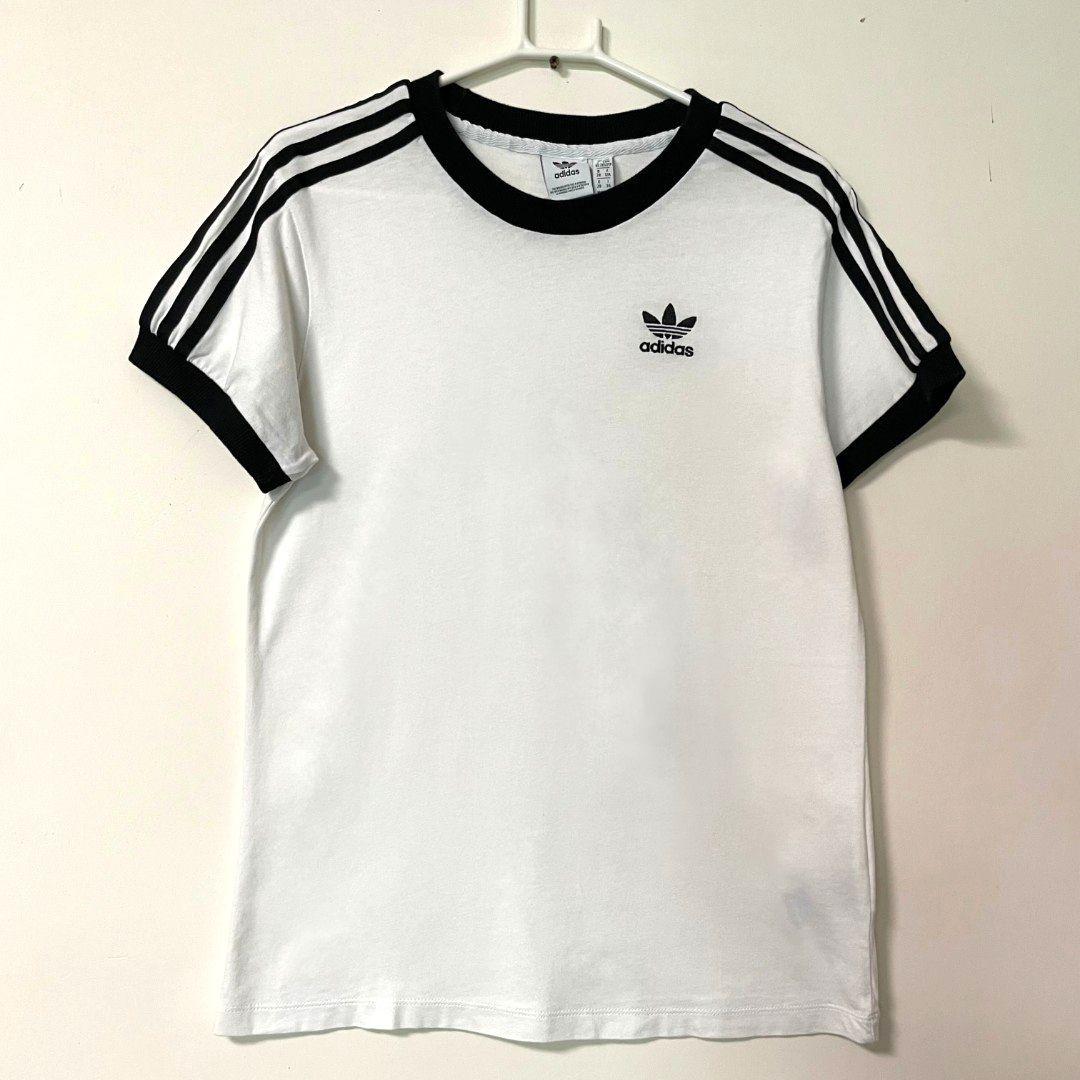 Adidas Women 3 stripes tee t shirt White Oversize fit T XS T shirt Carousell