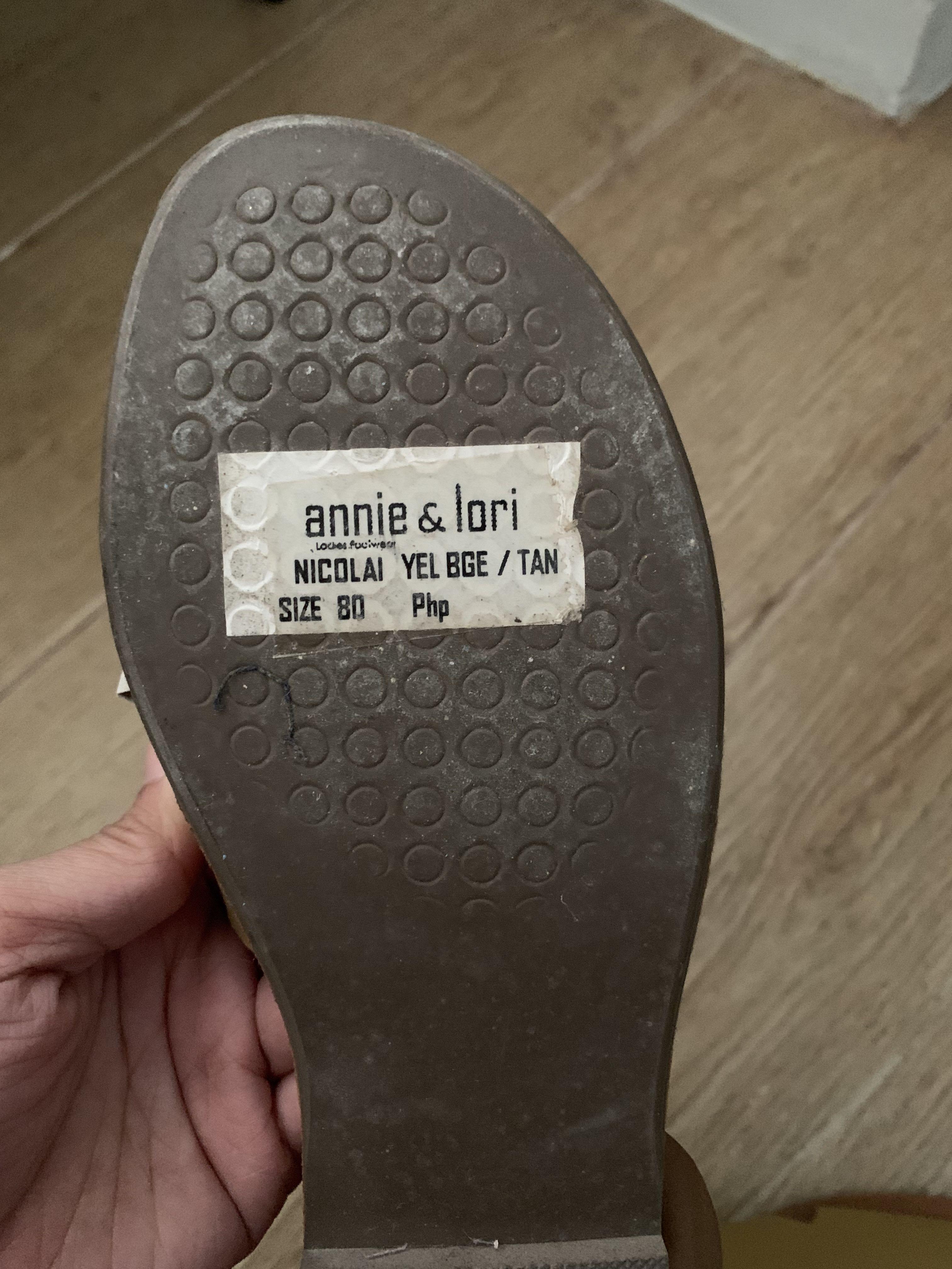 Annie & Lori Flats/Sandals in Tan (Category: Flats & Sandals) located in Tuguegarao City. Submitted by lenagams (Listing ID 1163120898, Image 3). Description: Used twice only, stored. No box but will provide a pouch for it. For size, please refer to the pic. Dm anytime for inquiries, slightly negotiable .