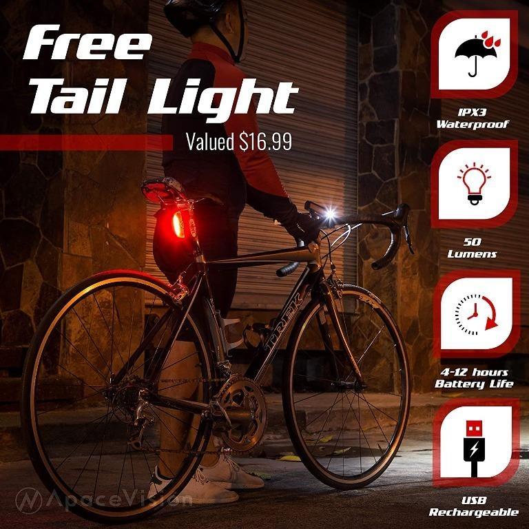 KIT-R1 LED Bike Tail Light 2 Pack USB Rechargeable 330mAh Longer Run-t –