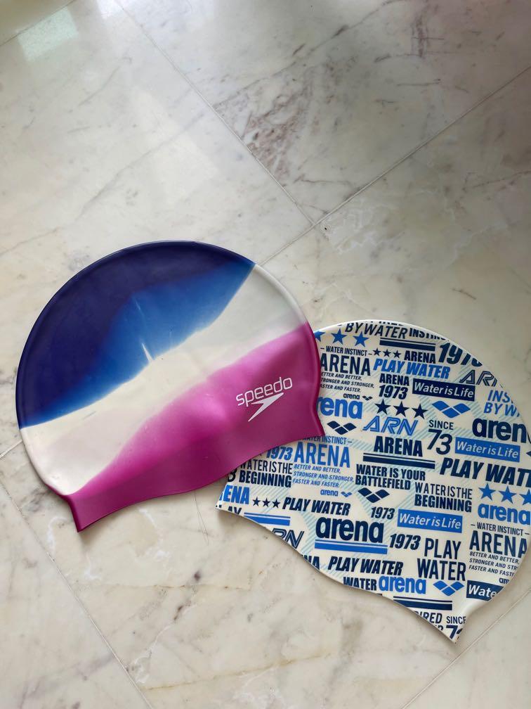 Arena and Speedo swim caps, Sports Equipment, Sports & Games, Water