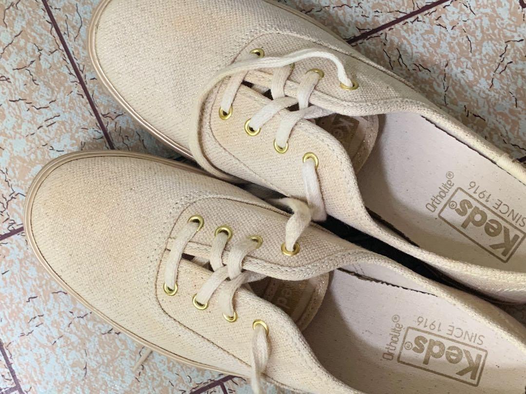 Keds triple shimmer sale gold