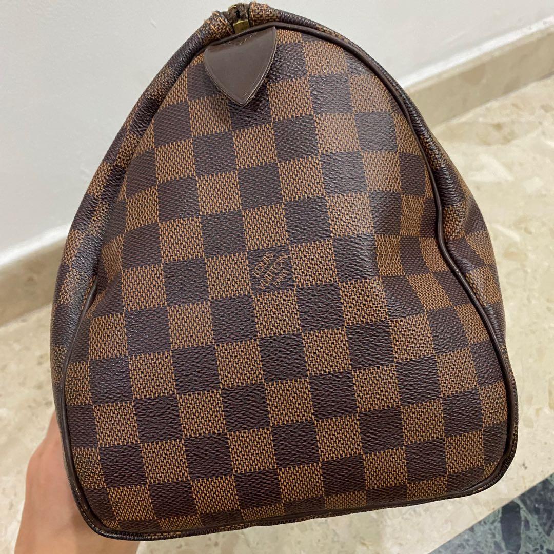 AUTHENTIC Louis Vuitton Speedy 30 Bandouliere Damier Ebene PREOWNED (WBA627)