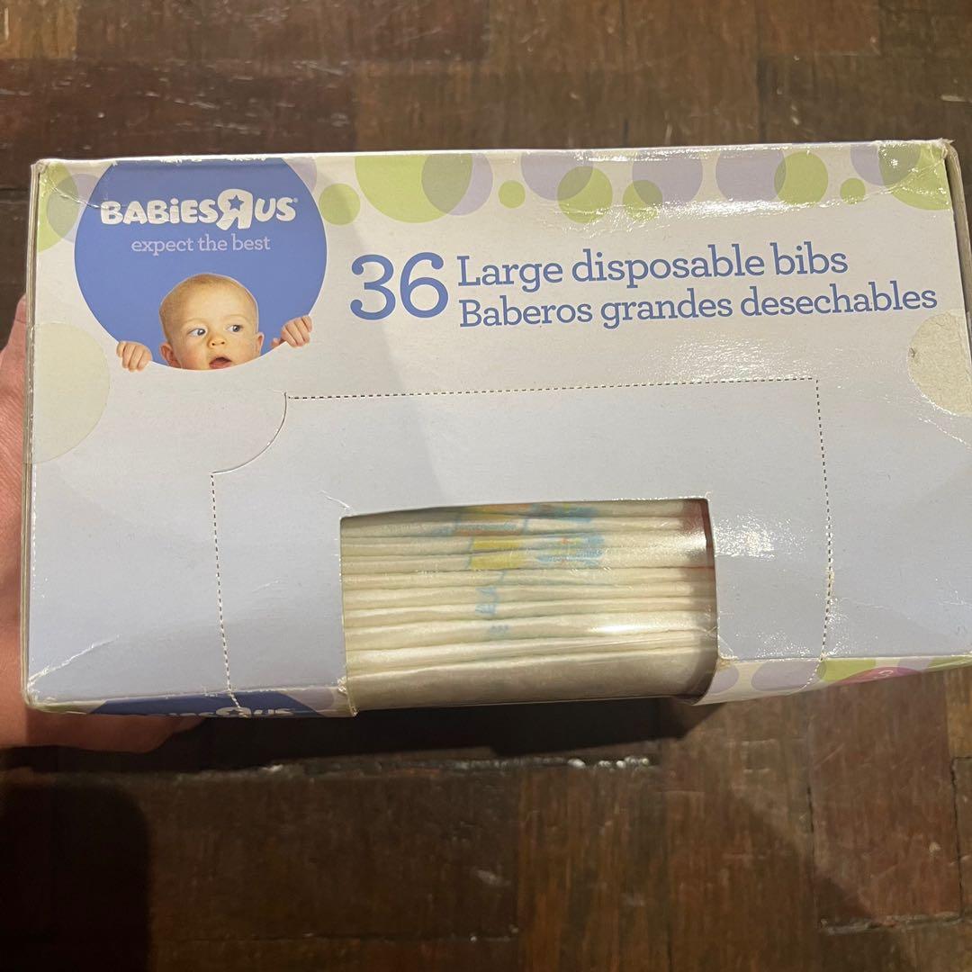 Babies R’ Us Large Disposable Bibs (Category: Weaning & Toddler Feeding) located in Baguio. Submitted by bleighmax (Listing ID 1163176468, Image 3). Description: 36 pcs Brand new unopened.