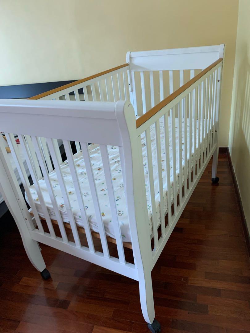 Babyhood classic sleigh cot 4 in 1 best sale