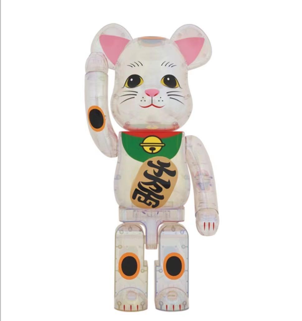 Bearbrick Maneki Neko Lucky Cat Transparent Chrome 1000%, Hobbies