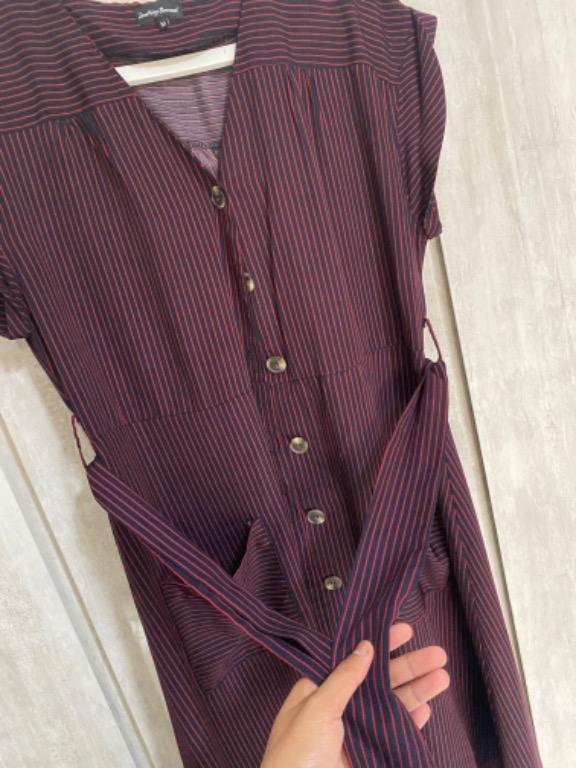 Red stripe midi dress store