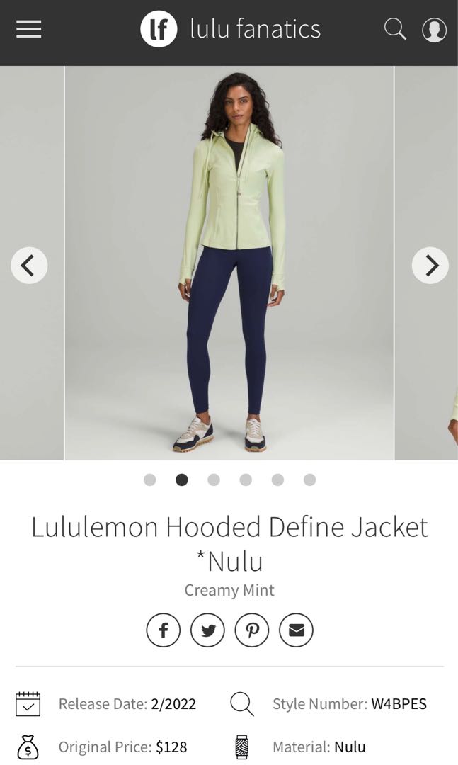 Lululemon Cropped Define Jacket *Nulu - Meadowsweet Pink - lulu fanatics
