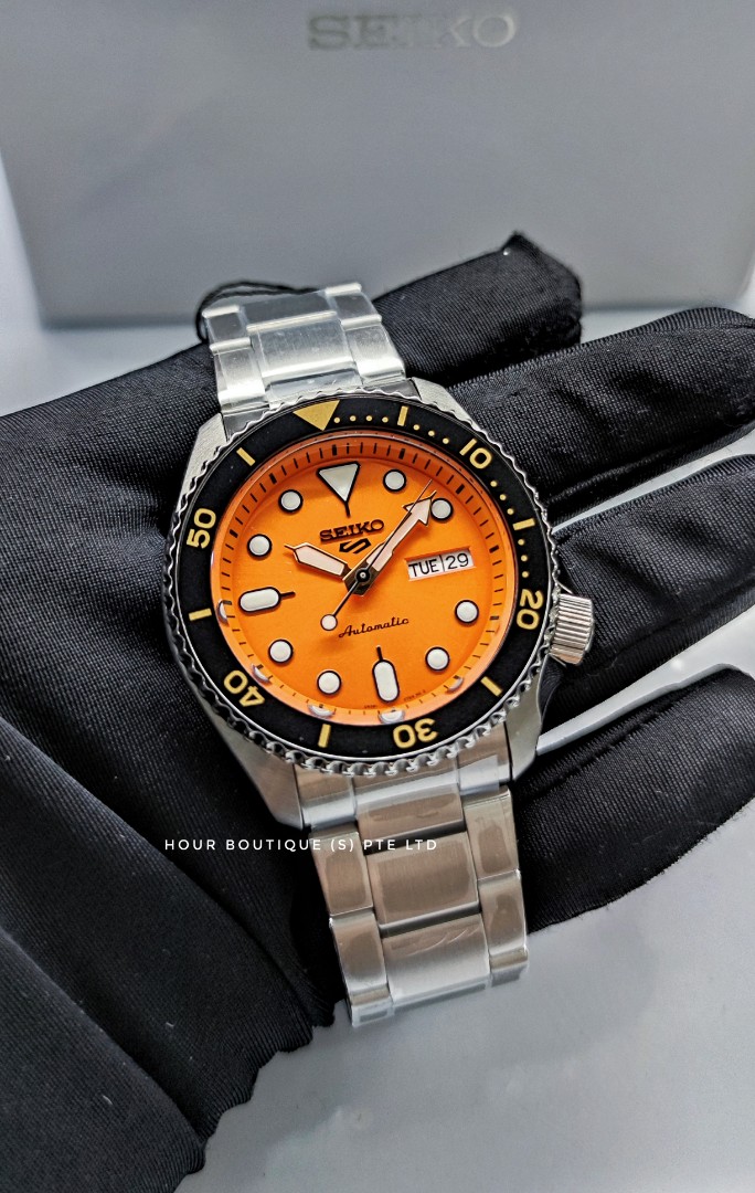 Brand New Seiko 5 Sunburst Orange Dial Automatic Watch SRPD59K1, Men's  Fashion, Watches & Accessories, Watches on Carousell