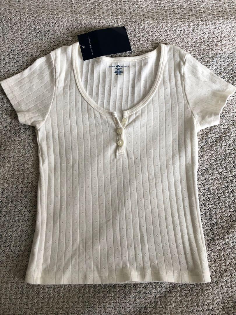 Brandy Melville Zelly Long Eyelet Top, Women's Fashion, Tops, Blouses