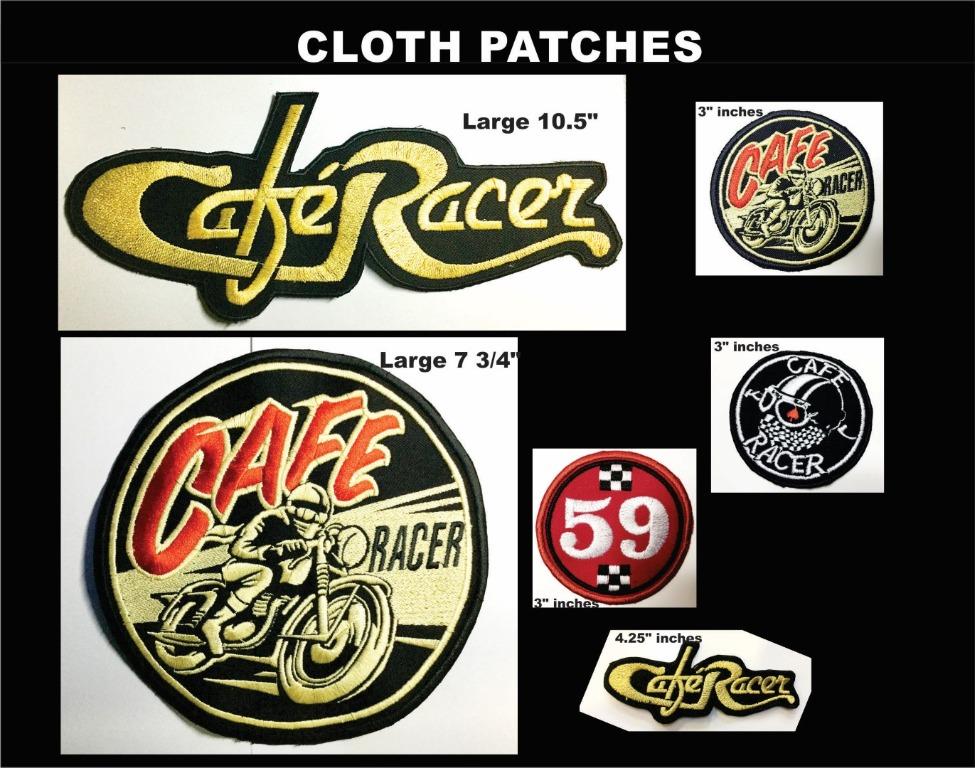 3 pcs Vintage CAFE RACING MOTORCYCLES Iron on Patches Embroidered Sewn on Shirt 