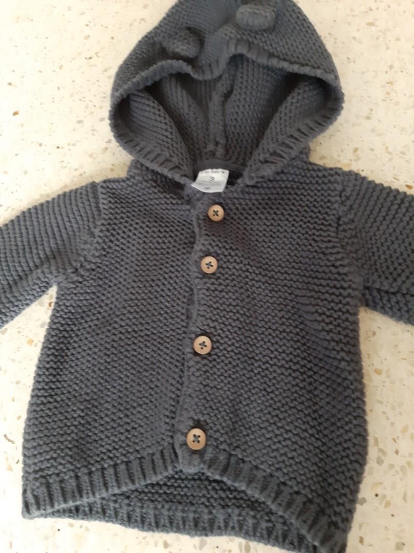 CARTER S BABY BOY KNIT HOODED CARDIGAN SWEATER 3 MONTHS Babies Kids Babies Kids Fashion on Carousell