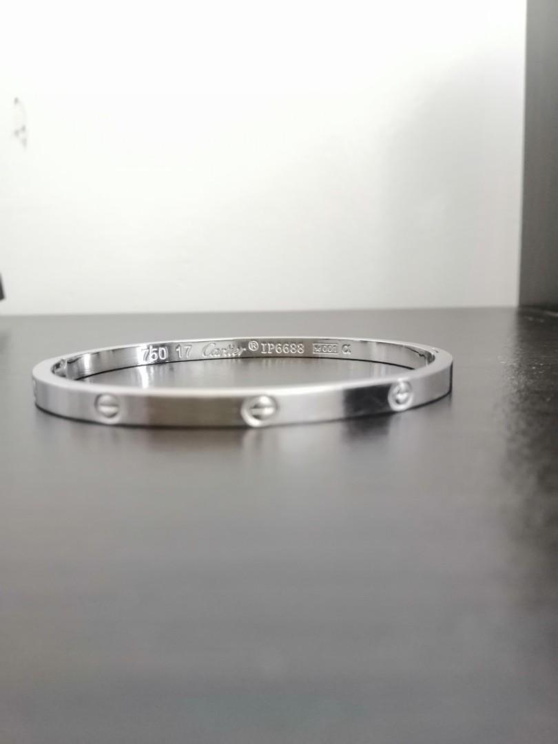 Cartier Love Bracelet （分類：飾物及配件）位於 Hong Kong。 由 ShahidMia143 提交（商品編號 1163168206，圖片 2）。簡介： 18K White Gold Size 17。