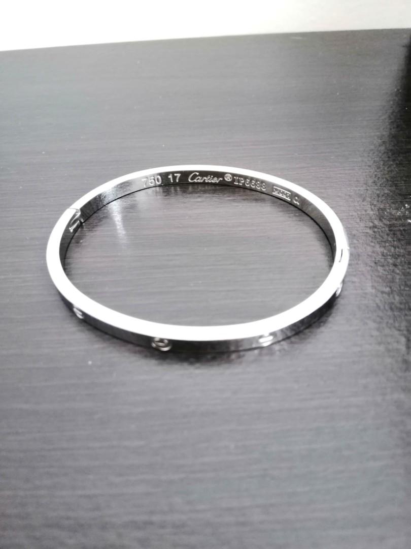 Cartier Love Bracelet （分類：飾物及配件）位於 Hong Kong。 由 ShahidMia143 提交（商品編號 1163168206，圖片 1）。簡介： 18K White Gold Size 17。
