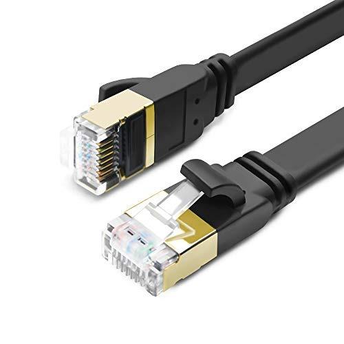 UGREEN Cat 8 Ethernet Cable 65 FT, Flat High Speed Ethernet Cable,  40Gbps,2000Mhz Braided Internet Cable, LAN Cable S/FTP Network Cable for  Modem/Router/PS4/5/Gaming/PC 