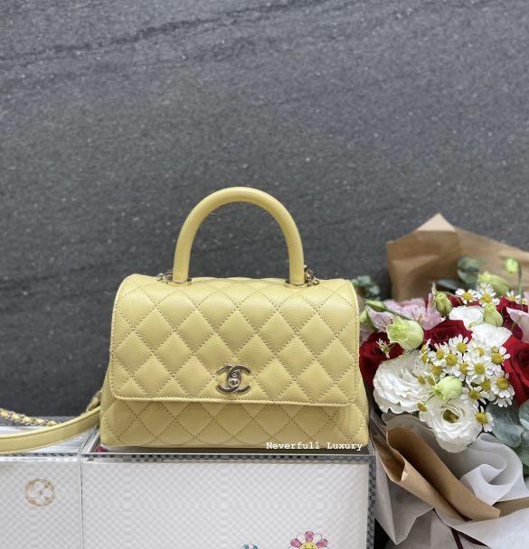 Chanel Coco Handle Small 22P Lime Yellow Caviar Ghw Bag, Luxury, Bags &  Wallets on Carousell