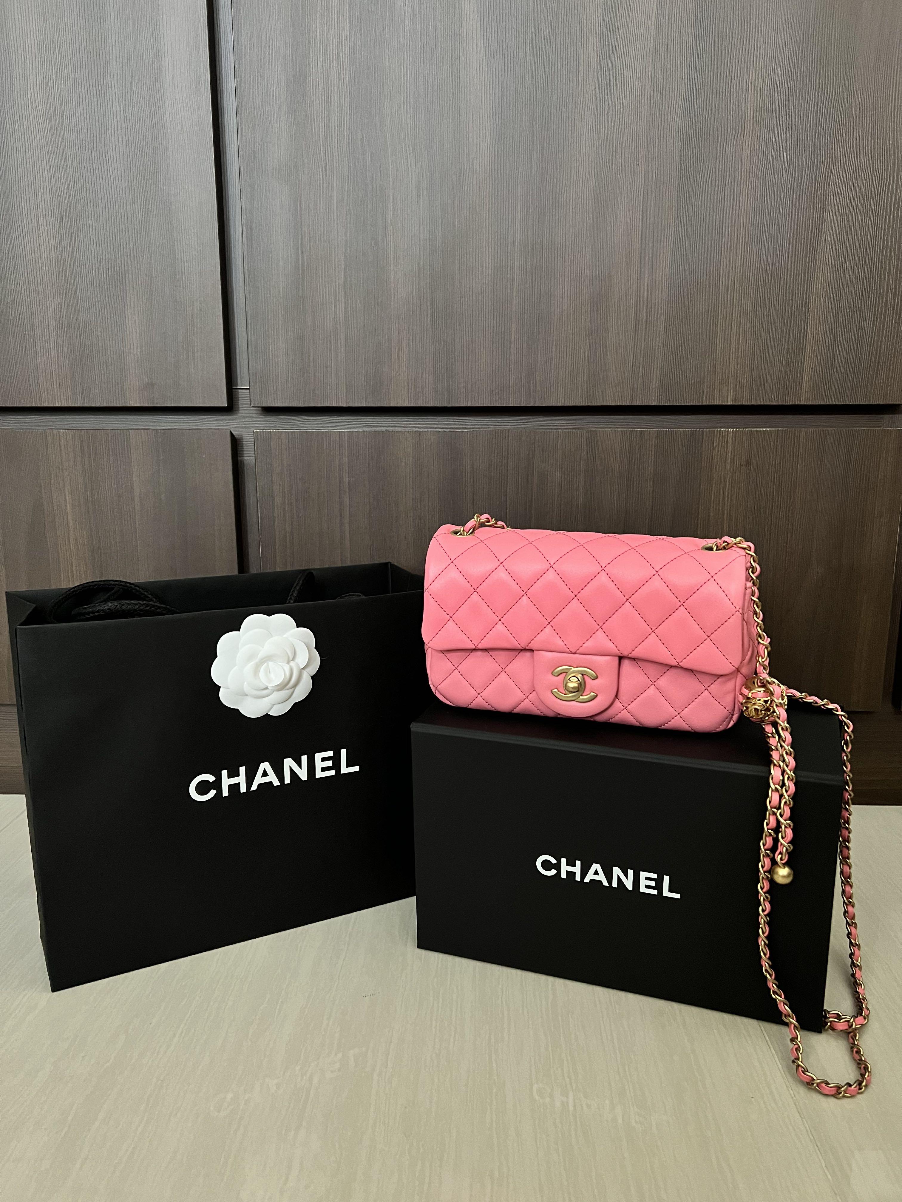 Chanel 22c Mini Pearl Strap, Luxury, Bags & Wallets on Carousell