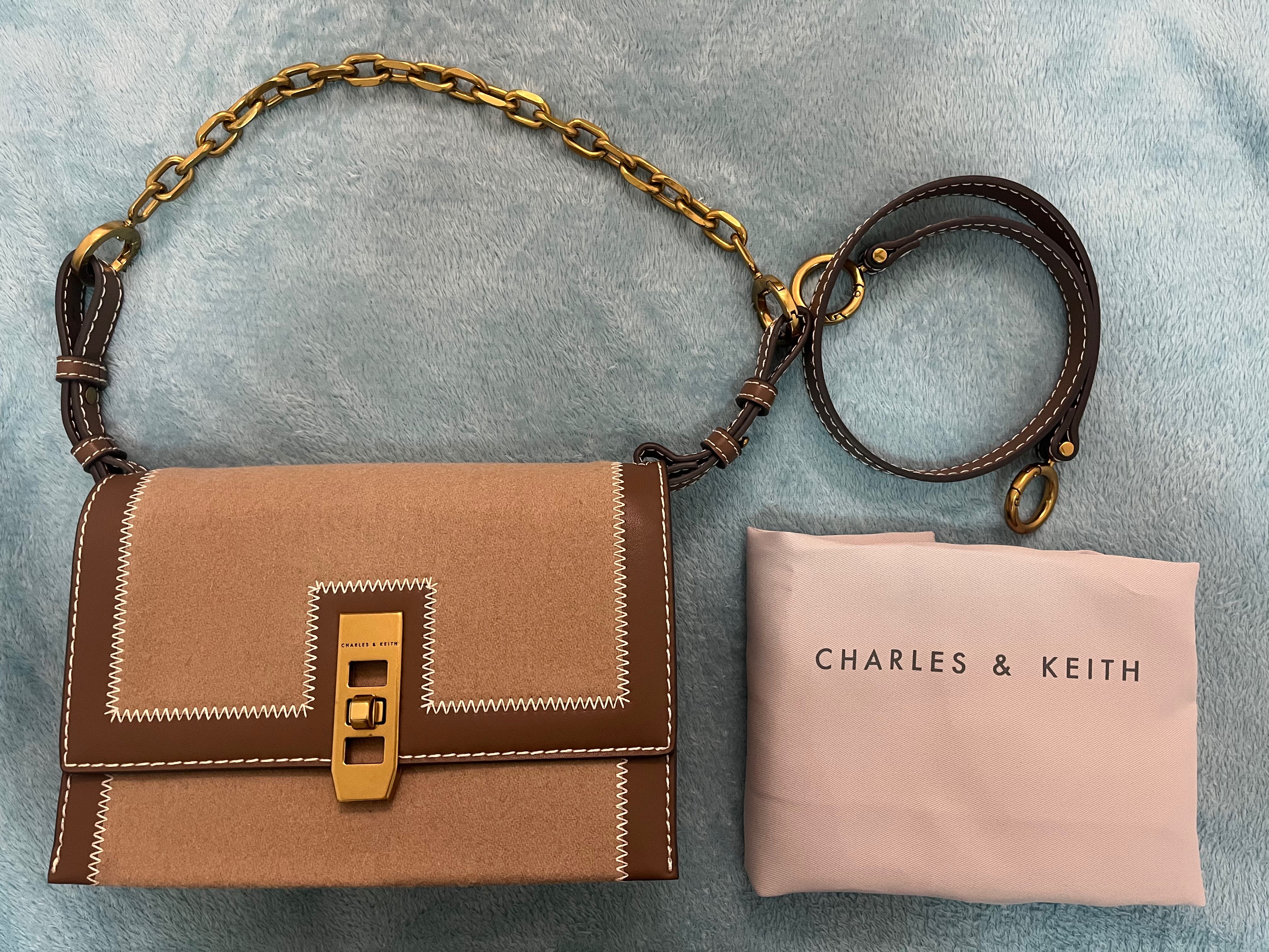 Charles and keith online turn lock crossbody bag