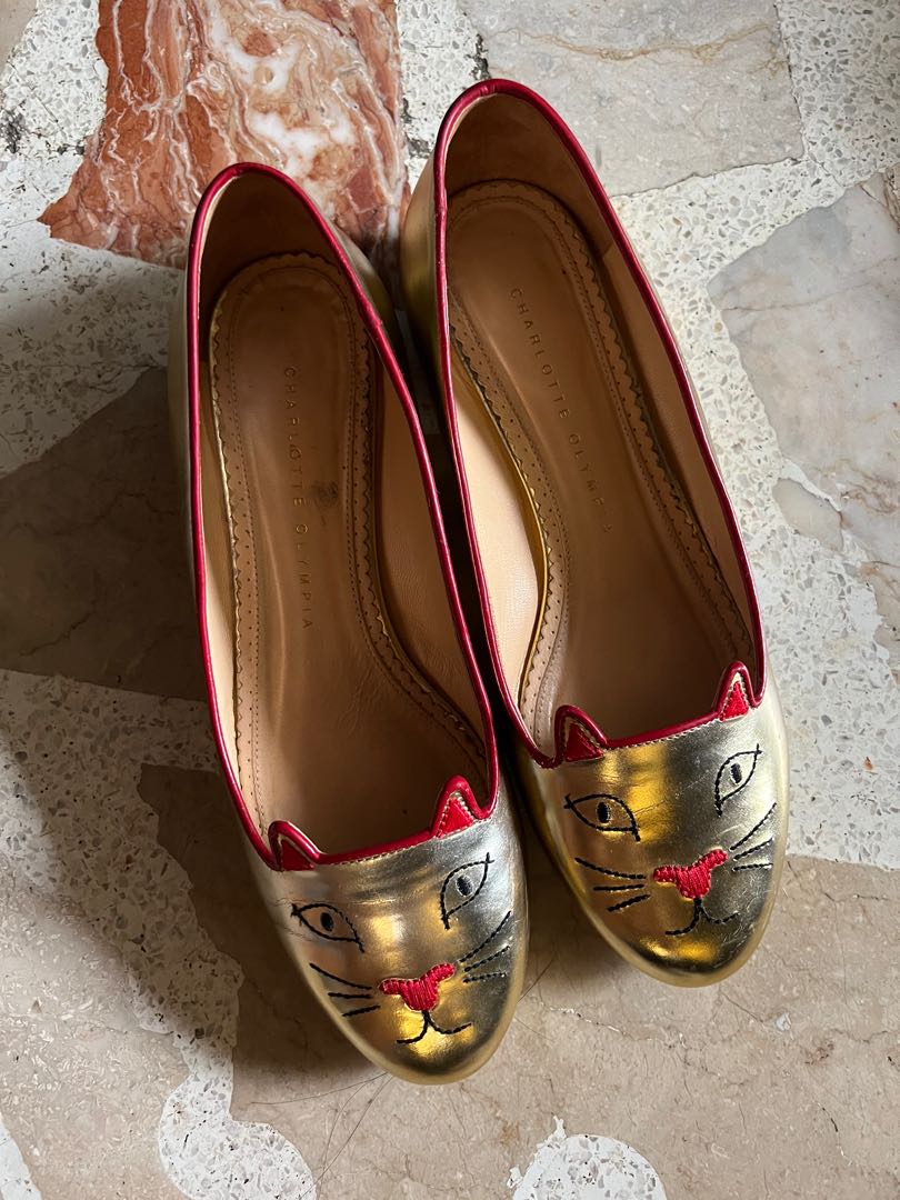 Charlotte Olympia kitty flats, Women's Fashion, Footwear, Flats