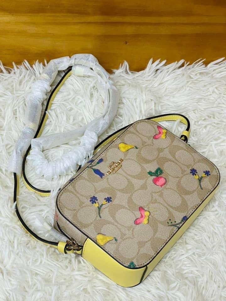 Mini camera bag in signature sale canvas with prairie rose print