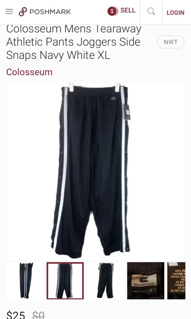 Colosseum mens tearaway shop athletic pants