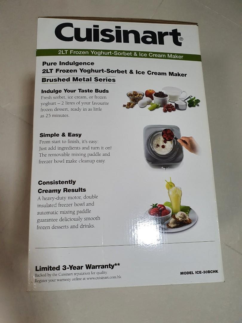 Cusinart Ice Cream Maker & YogurtSorbet maker, TV & Home Appliances