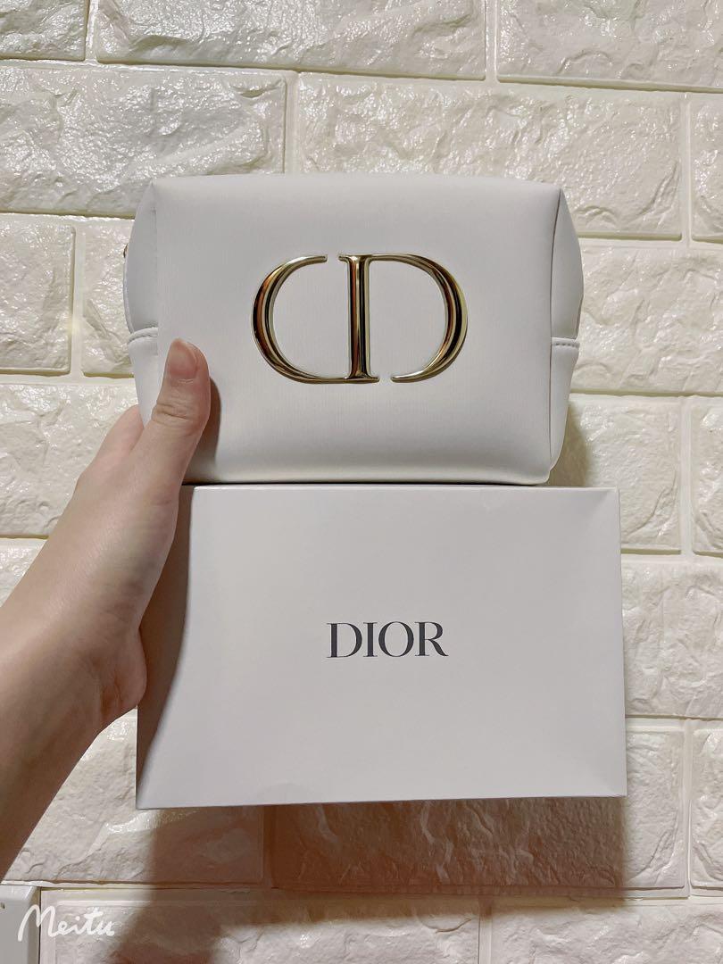 White dior makeup bag clearance