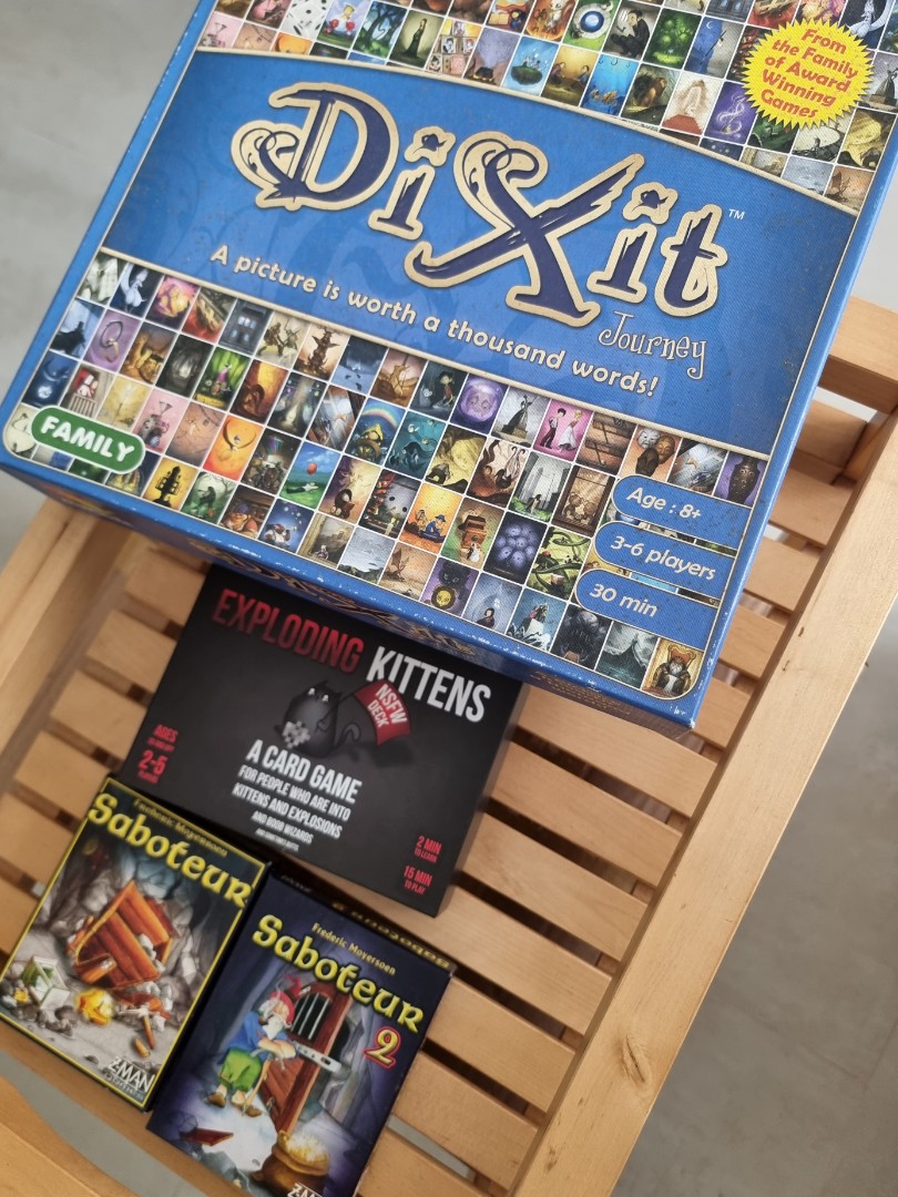 Bundle deal: Dixit, saboteur 1 and 2, exploding kittens, Hobbies & Toys ...