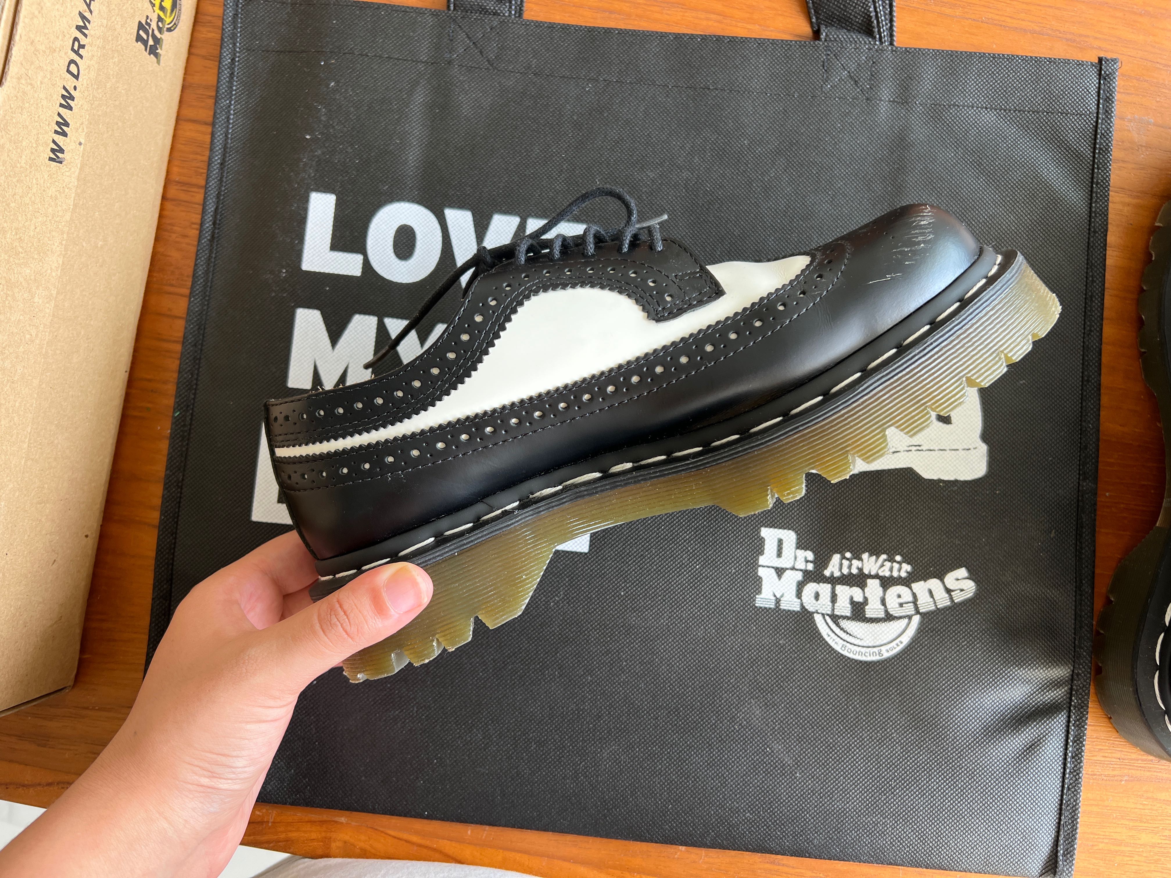 Dr martens brogue black and sale white bex