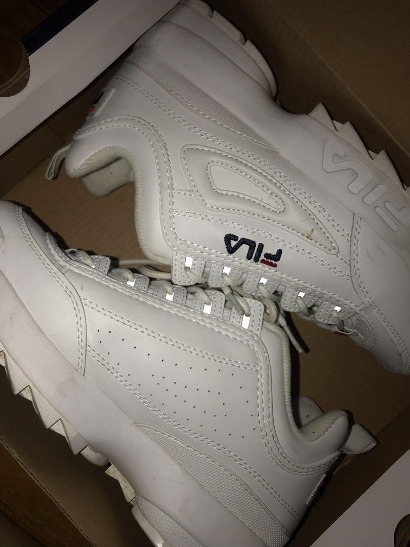 shiny fila trainers