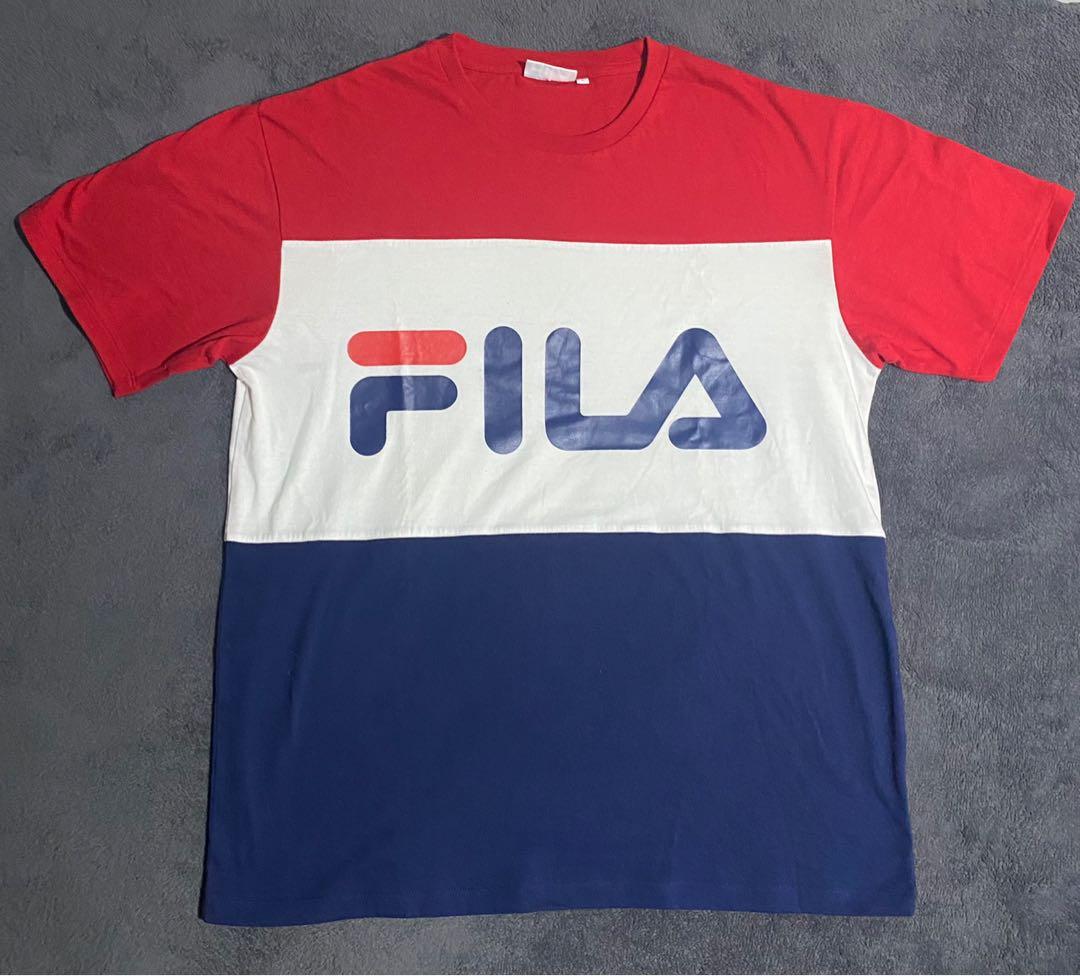 FILA Men s Tri color Shirt Men s Fashion Tops Sets Tshirts