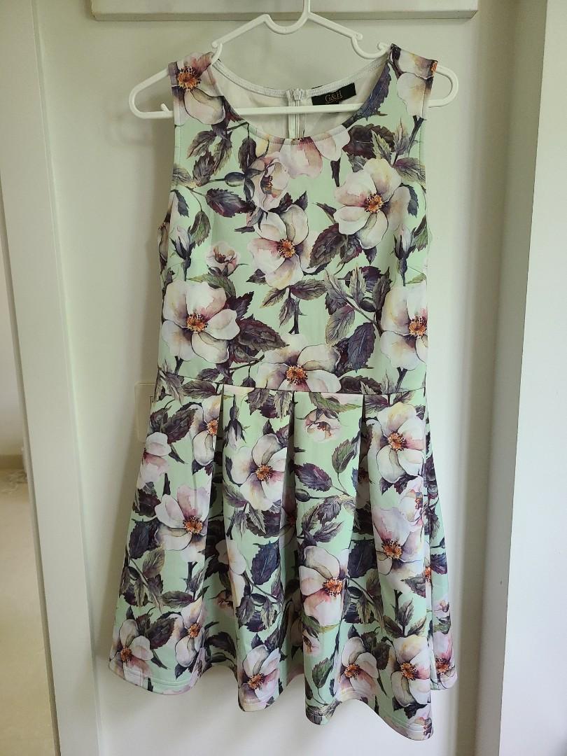 mint green dress floral