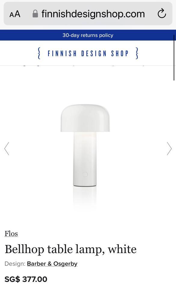 Flos Bellhop Table Lamp White