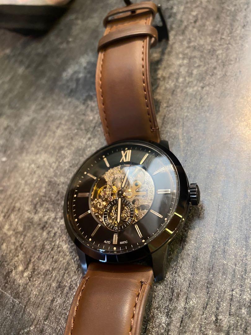 Townsman 48mm automatic deals amber leather watch