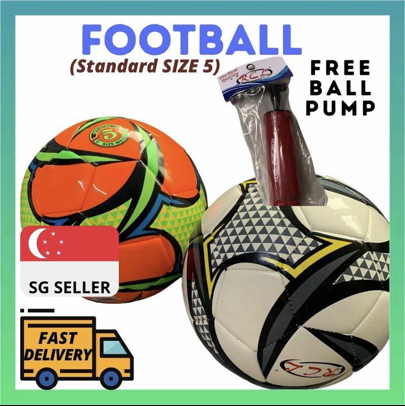 FREE PUMP RCL FOOTBALL SOCCER BALL STANDARD SIZE FREE BALL PUMP SIZE 5 OFFICIAL