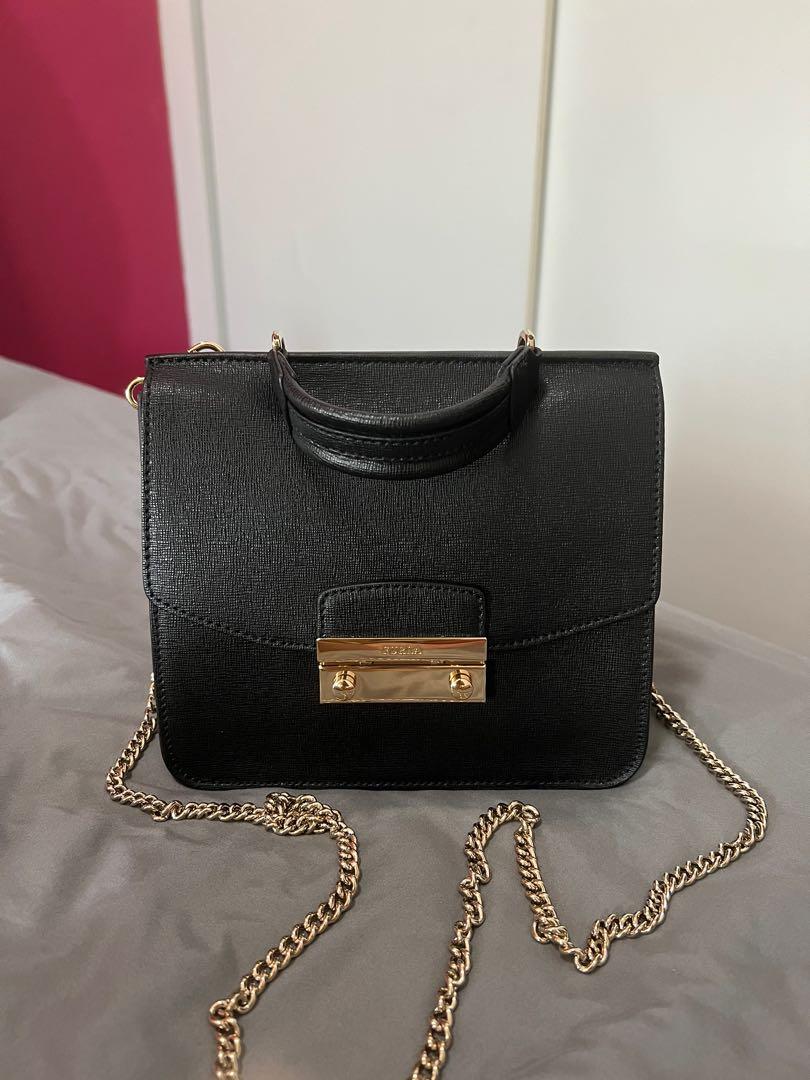 Furla black leather Julia Top Handle